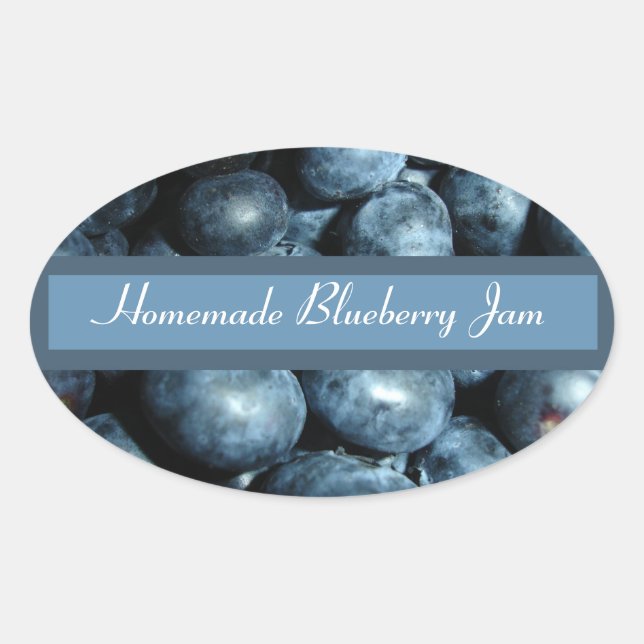 Blueberry Canning Label Ovaler Aufkleber (Vorderseite)