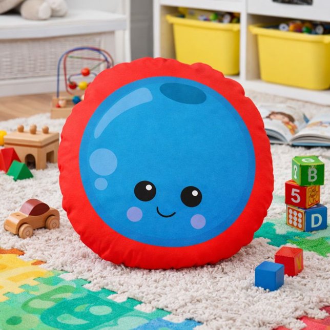 Blueberry Charm Rundes Kissen (Von Creator hochgeladen)