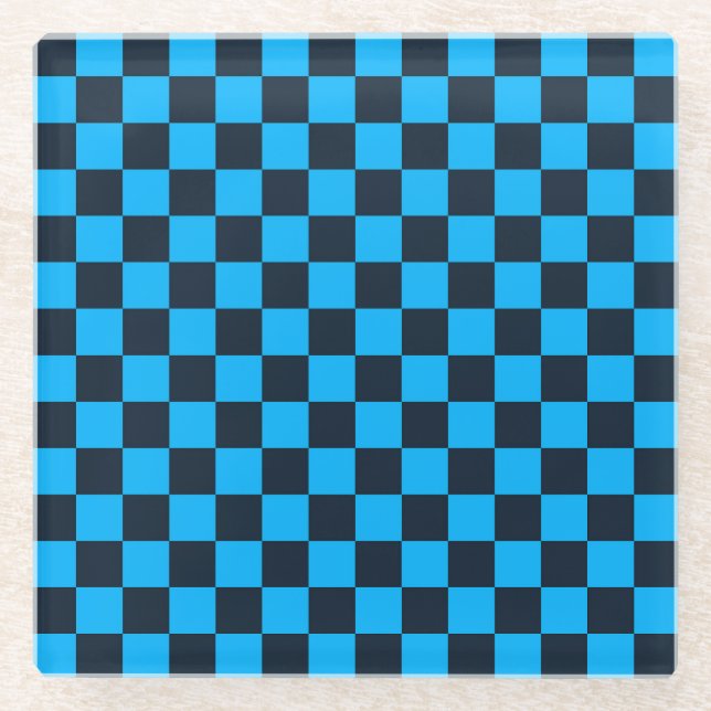Blueberry checkered pattern glasuntersetzer (Vorderseite)