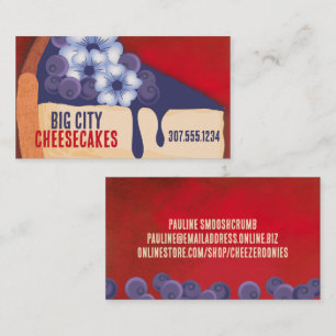 Blueberry Cheesecake Bäckerei Hochzeitsfest Backen Visitenkarte
