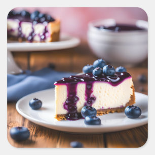Blueberry Cheesecake Quadratischer Aufkleber