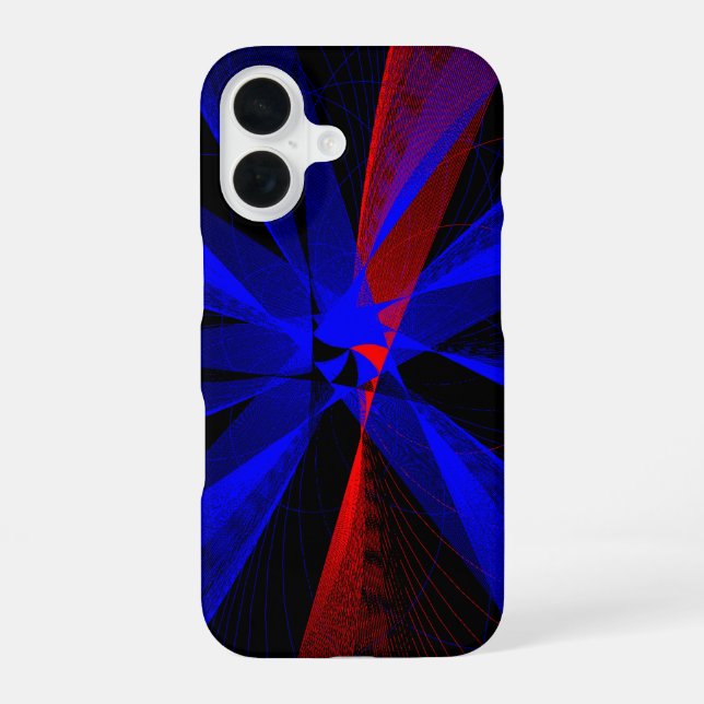 Blueberry Color Abstract Geometric iPhone 16 Case Hülle (Rückseite)