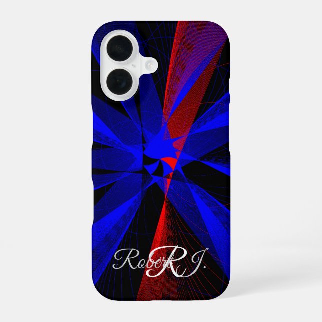 Blueberry Color Abstract Geometric iPhone 16 Case Hülle (Rückseite)
