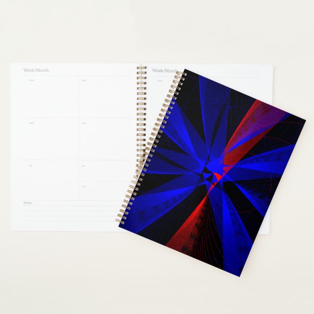 Blueberry Color Abstract Geometric Spiral Planner Planer (Anzeige)