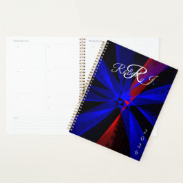 Blueberry Color Abstract Geometric Spiral Planner Planer