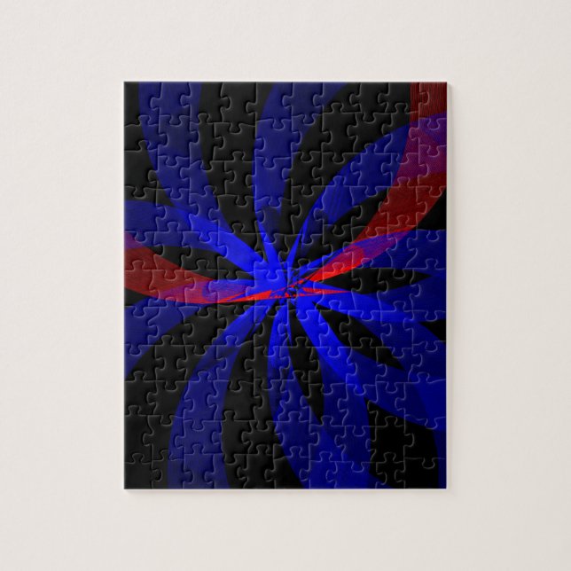 Blueberry Color Center Accent Geometric Puzzle (Vertikal)