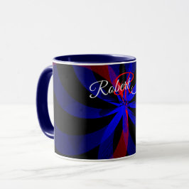 Blueberry Color Center Geometric Coffee Mug Tasse