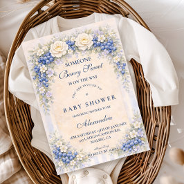 Blueberry Cottage Garden Baby Shower Einladung