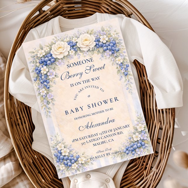 Blueberry Cottage Garden Baby Shower Einladung (Von Creator hochgeladen)