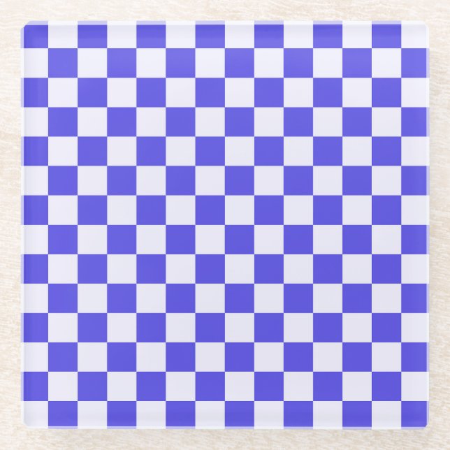 Blueberry cream checkered pattern glasuntersetzer (Vorderseite)