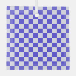Blueberry cream checkered pattern ornament aus glas