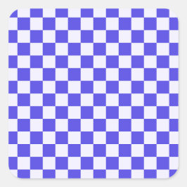 Blueberry cream checkered pattern quadratischer aufkleber