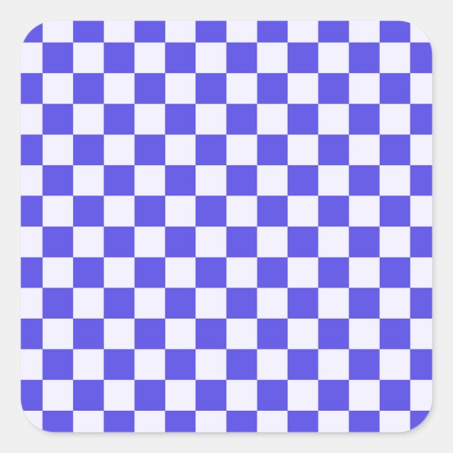 Blueberry cream checkered pattern quadratischer aufkleber (Vorderseite)