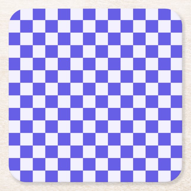 Blueberry cream checkered pattern rechteckiger pappuntersetzer (Vorderseite)
