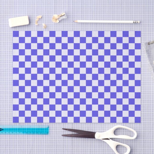 Blueberry cream checkered pattern seidenpapier (Handwerk)
