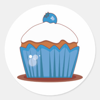 Blueberry Cupcake Koordination von Umschlag Aufkle Runder Aufkleber