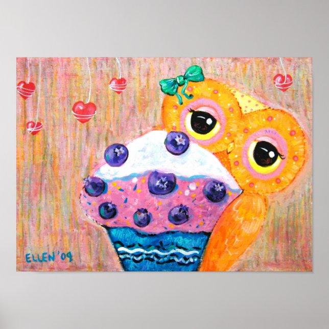 Blueberry Cupcake Liebe Poster (Vorne)