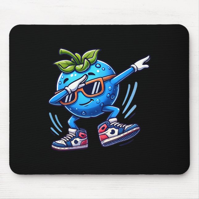 Blueberry Dabbing Dancing Blueberry Frucht Mousepad (Vorne)