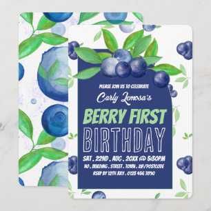 Blueberry Design, Berry First Birthday Einladung
