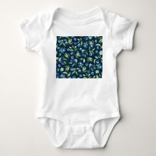 Blueberry dunkles Hintergrundmuster Baby Strampler