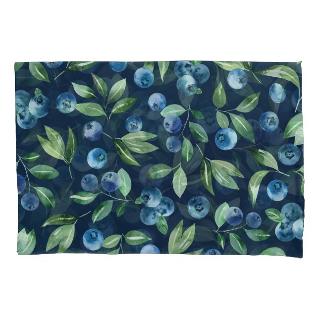Blueberry dunkles Hintergrundmuster Kissenbezug (Vorderseite)