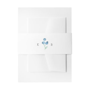 Blueberry Duo Wasserfarbe Fruchthochzeit Einladungsbanderole