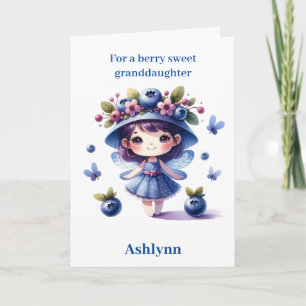 Blueberry Fairy Berry Birthday Grandtochter Karte