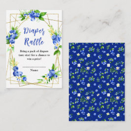 Blueberry Floral Baby Dusche Windeln Raffel Begleitkarte