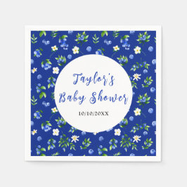Blueberry Floral Baby Shower Serviette