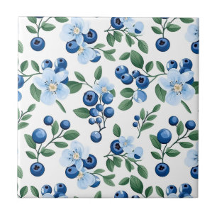 Blueberry Floral Tile Fliese