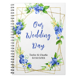 Blueberry Floral Wedding Planner Notizblock