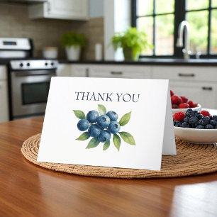 Blueberry Fruit Berry Rustic Wedding Vielen Dank Dankeskarte