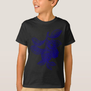 Blueberry Fruit Retro Vintag Art Grafisches Gesche T-Shirt