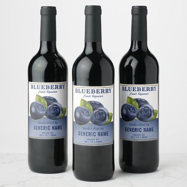 Blueberry Fruit Weinetikett (Flaschen)