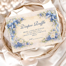Blueberry Garden Bow Baby Shower Diapper Raffle