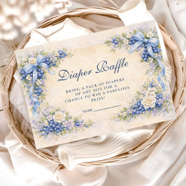 Blueberry Garden Bow Baby Shower Diapper Raffle Begleitkarte