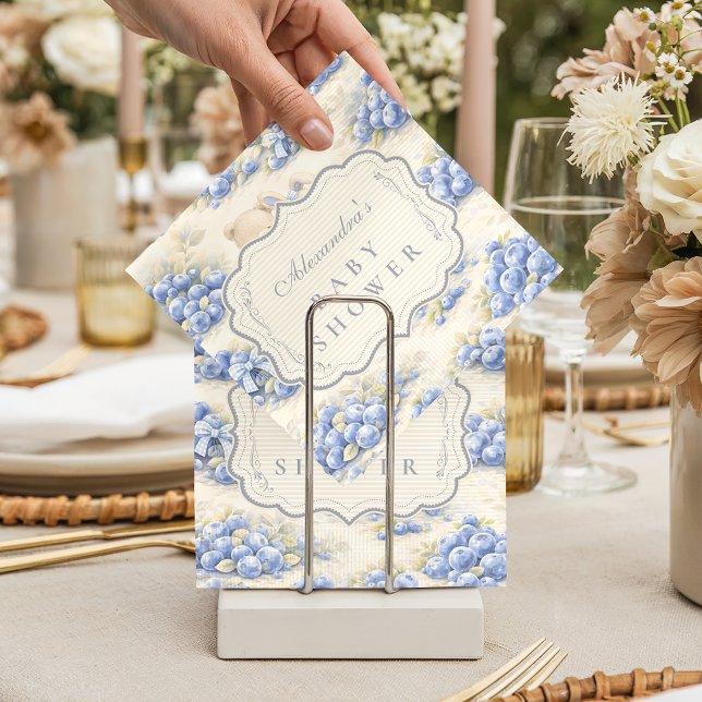 Blueberry Garden Teddy Toile Baby Shower Serviette (Von Creator hochgeladen)