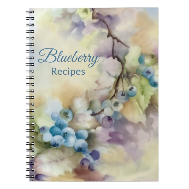 Blueberry Harvest Watercolor Notebook — Journal Notizblock (Vorderseite)