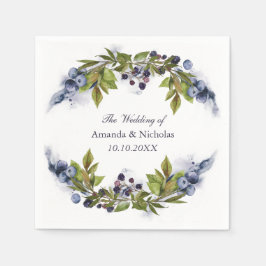 Blueberry-Hochzeit im Herbst personalisiert Serviette