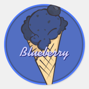 Blueberry-Icecream-Sticker Runder Aufkleber