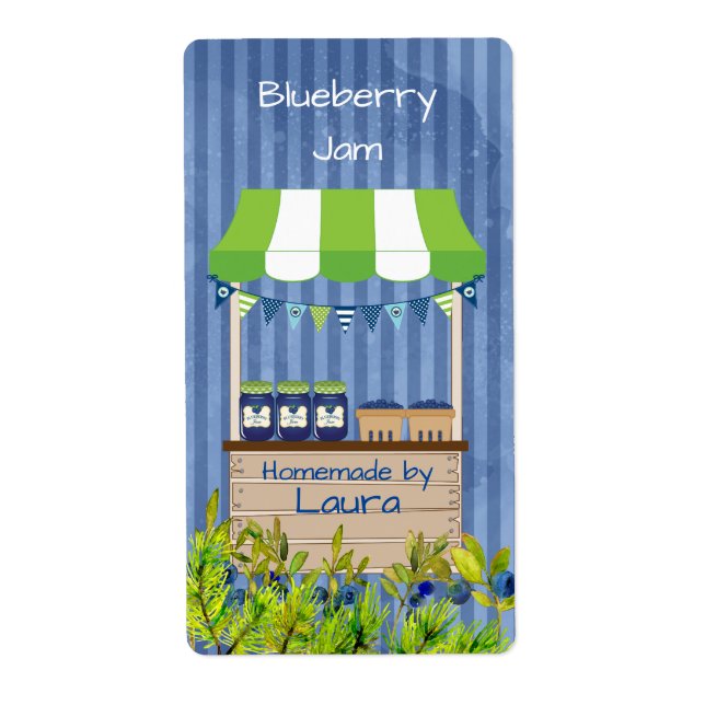 Blueberry Jam Canning Label (Vorne)