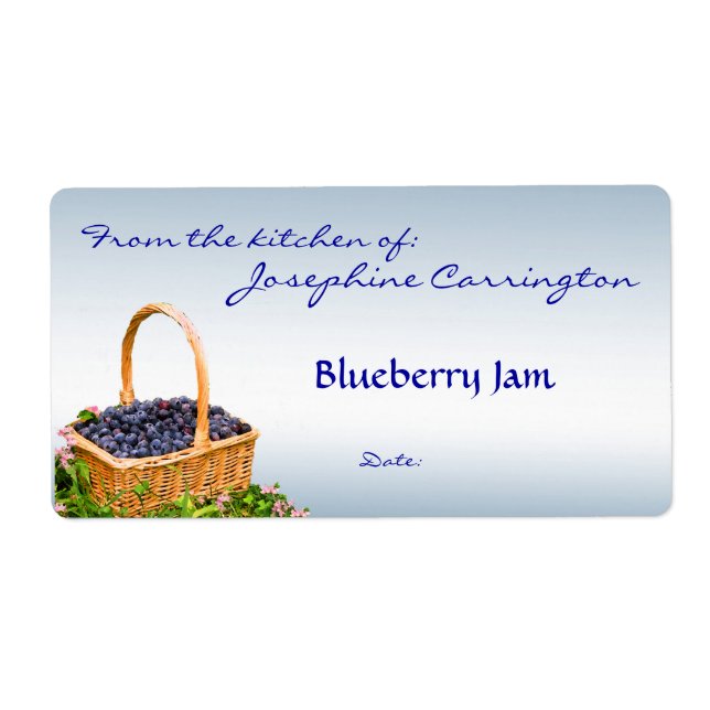 Blueberry Jam Canning Labels (Vorne)