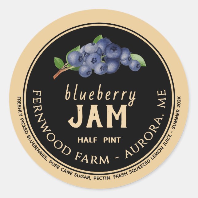 Blueberry Jam Classic Round Sticker (Vorderseite)