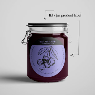 Blueberry Jam Jar Label Packaging Design Runder Aufkleber