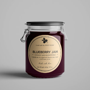 Blueberry Jam Jar Label Packaging Design Runder Aufkleber