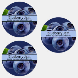 Blueberry Jam Modern Circle Etiketten