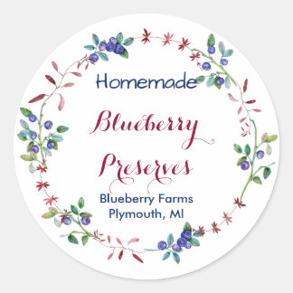Blueberry Jam Preserve Canning Label Runder Aufkleber