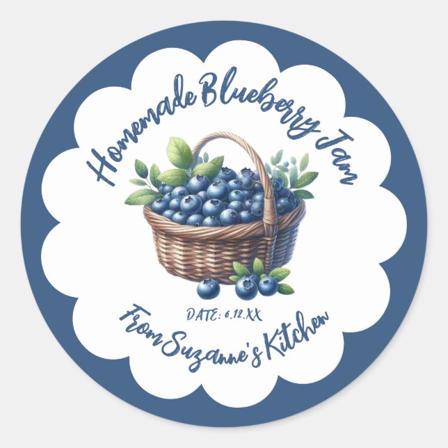 Blueberry Jam Preserve Canning Sticker (Vorderseite)