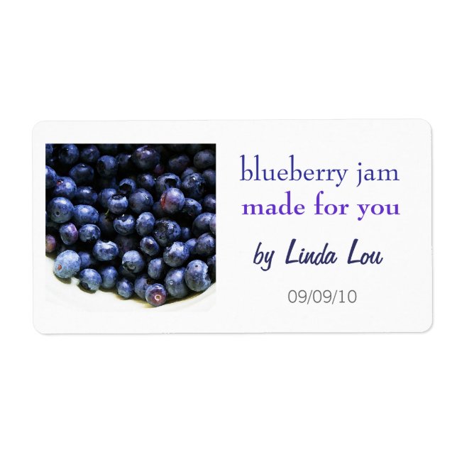 Blueberry Jam Preserve Label (Vorne)