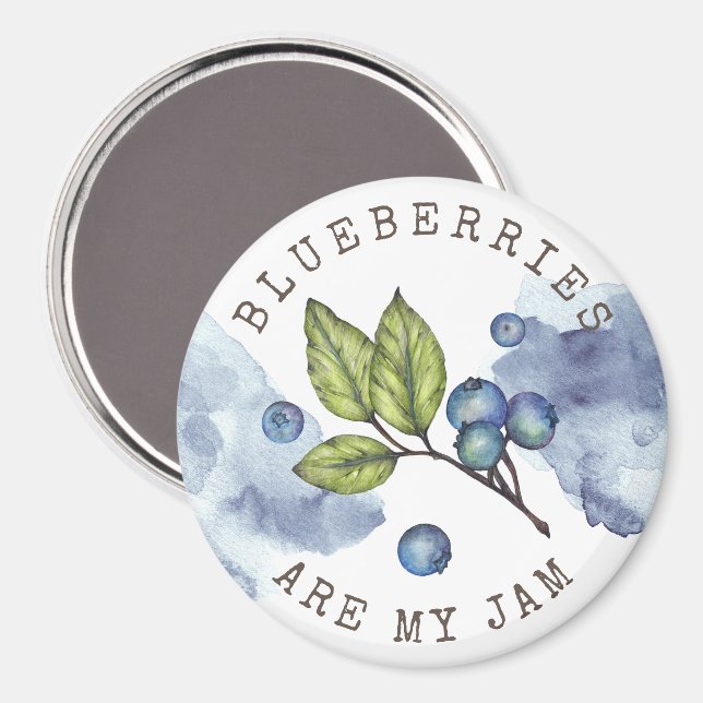 Blueberry Jam Pun Magnet (Vorderseite/Rückseite)